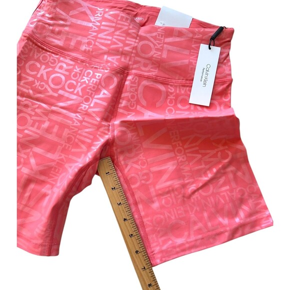 Calvin Klein Performance Women's High Waist 7" Bike Short Size M Coral - Picture 9 of 10